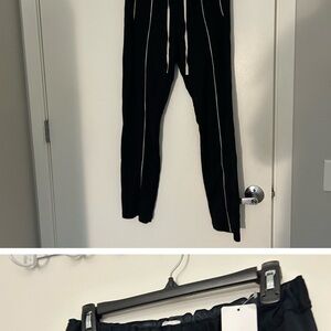 Rag & bone Black blue(darkest blue) Drawstring Pants with White Stripes